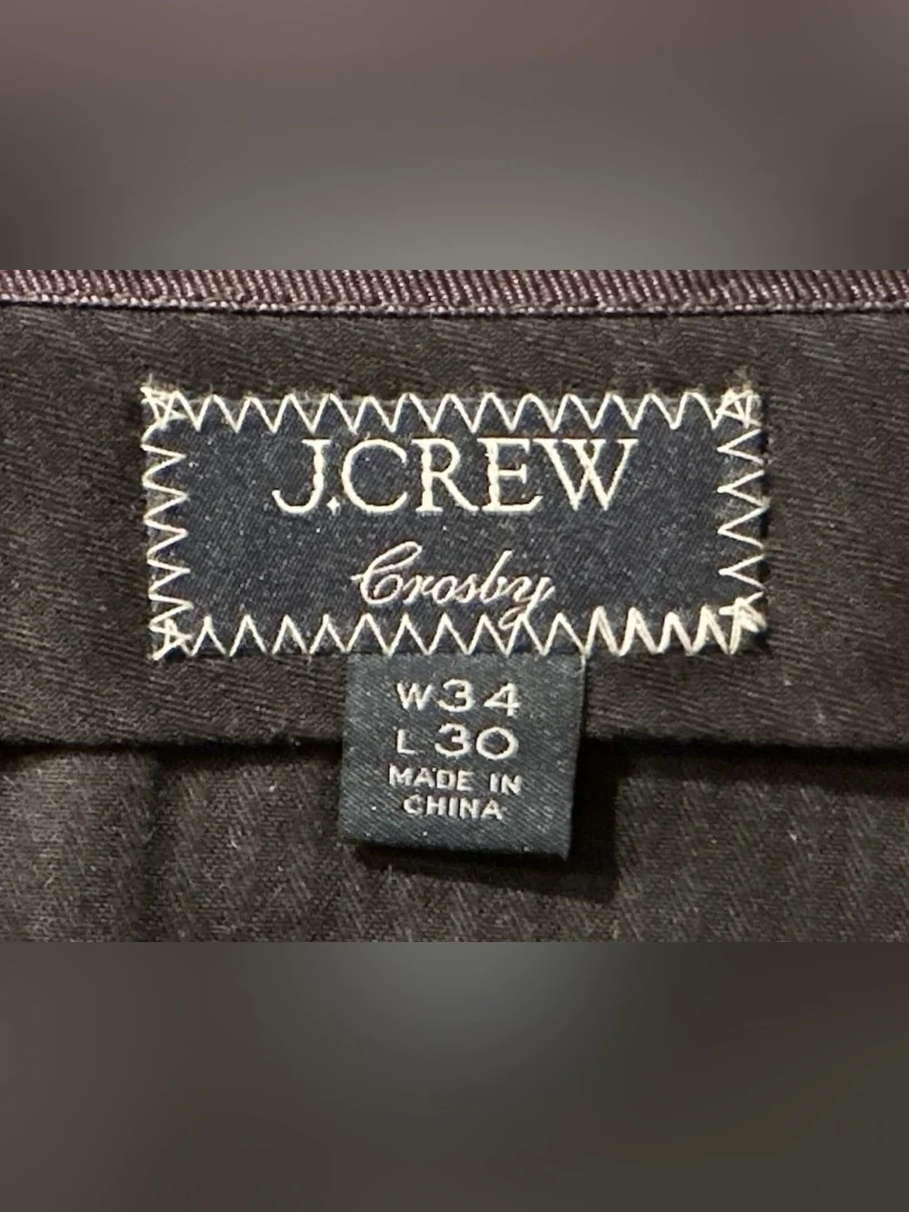 $250 J CREW CROSBY DRESS PANTS 34 FITS 36 TOLLEGNO 1900 ITALY 3D WOOL CHARCOAL